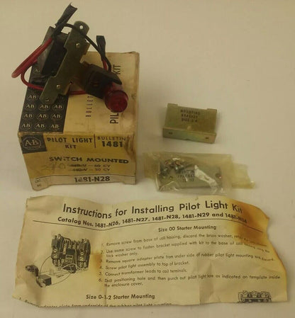 ALLEN BRADLEY 1481-N27 PILOT LIGHT KIT 240V-50/60HZ, GE #12 LAMP, W/ X-227810