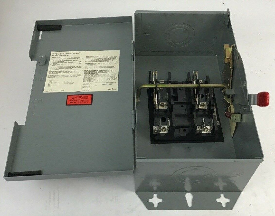 CHALLENGER GD222SNC 60AMP 240VAC 2P-3W FUSIBLE NEMA 1 ENCLOSURE INDOOR