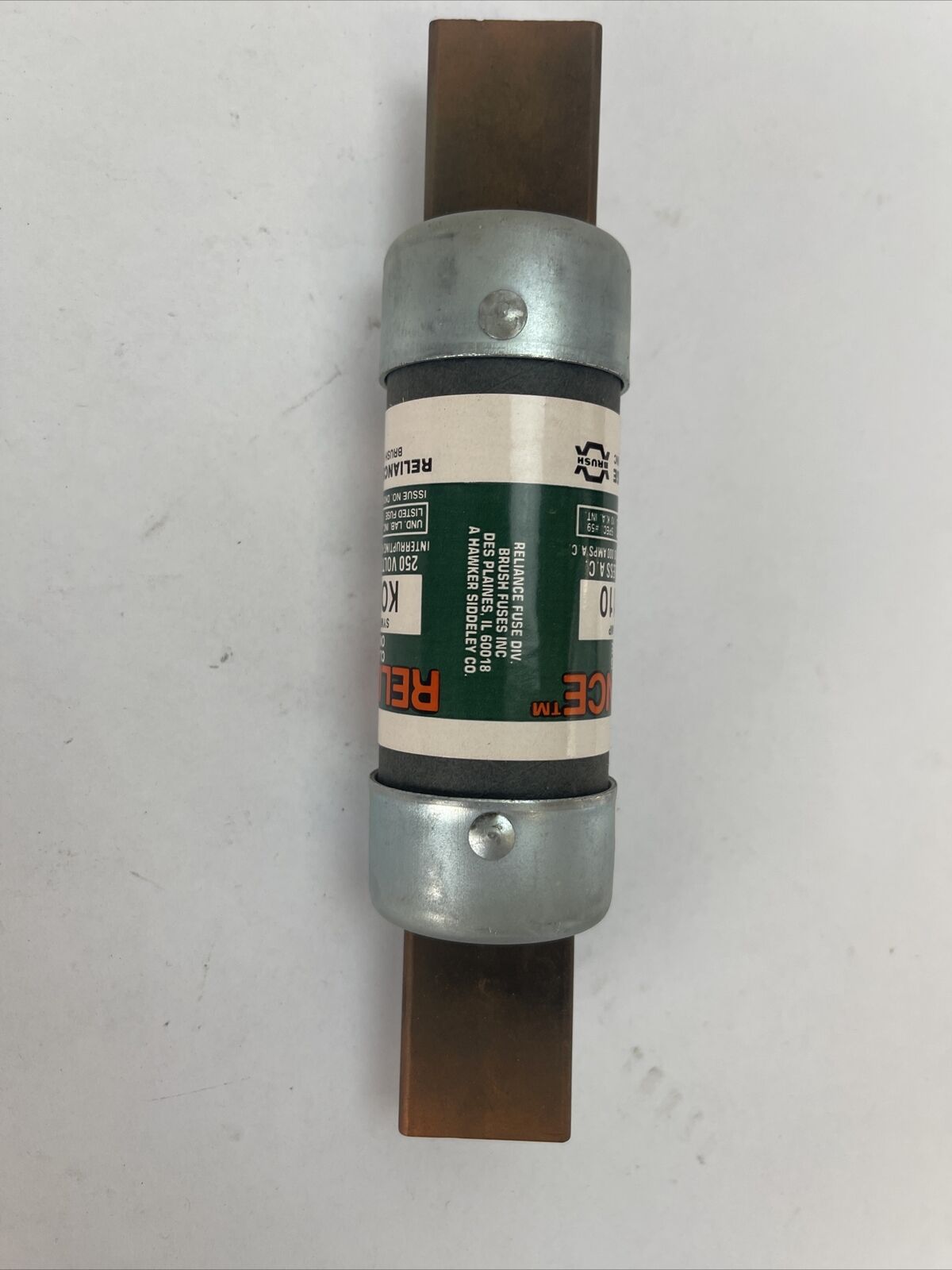 RELIANCE KON110 CLASS K5 ONE TIME FUSE 110AMP 250VAC