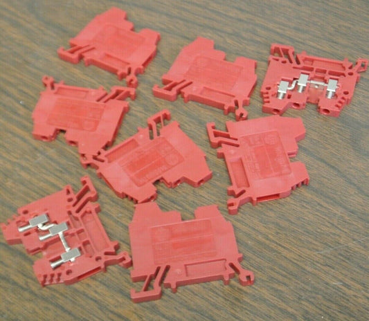 LOT of 8 / ALLEN-BRADLEY 1492-W3TW-RE TERMINAL BLOCKS / RED / NEW SURPLUS