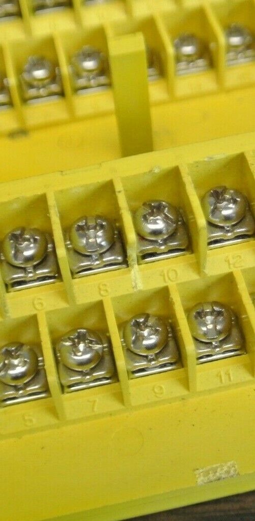 LOT of 3 / HONDA TERMINAL BLOCK MDL930 (?) / YELLOW / 20-TERMINALS / CHIPPED