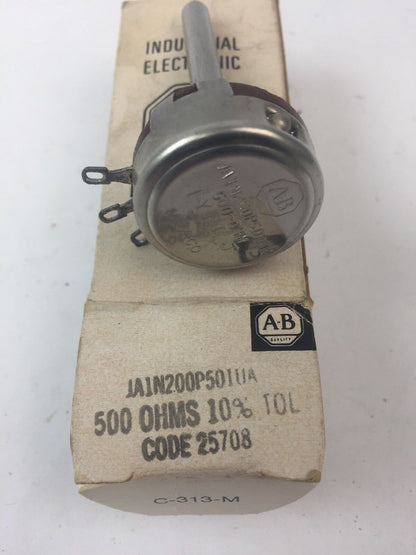 ALLEN BRADLEY JA1N200P501UA POTENTIOMETER 500 OHMS 10% TOL
