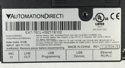 AUTOMATIONDIRECT EA7-TCL+09Z11B102 TOUCH SCREEN OPERATOR PANEL 24VDC