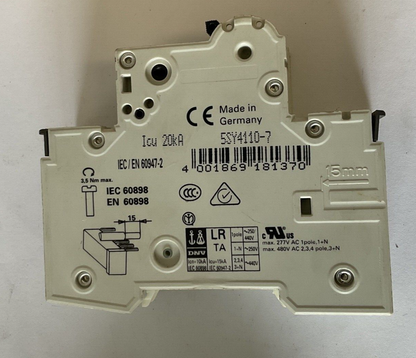 SIEMENS 5SY41 MCB C10 CIRCUIT BREAKER 230/400V W/5ST3010 CIRCUIT SWITCH *LOTOF2*