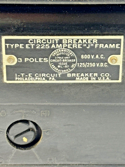 ITE - ET5905 - MOLDED CASE ET-225 FRAME CIRCUIT BREAKER - 175 A, 3 POLE, 600 VAC