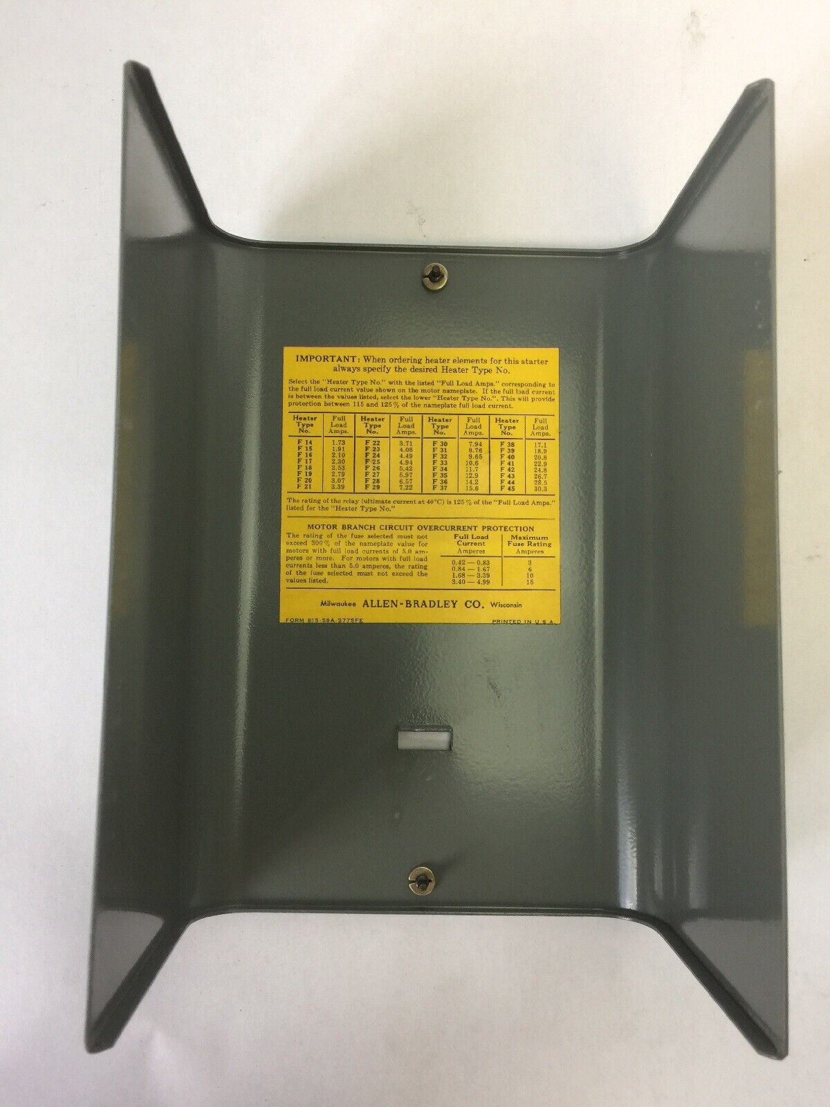 ALLEN BRADLEY 775-A3A2 REFRIGERATION STARTER 60A547 COIL 240V 60HZ