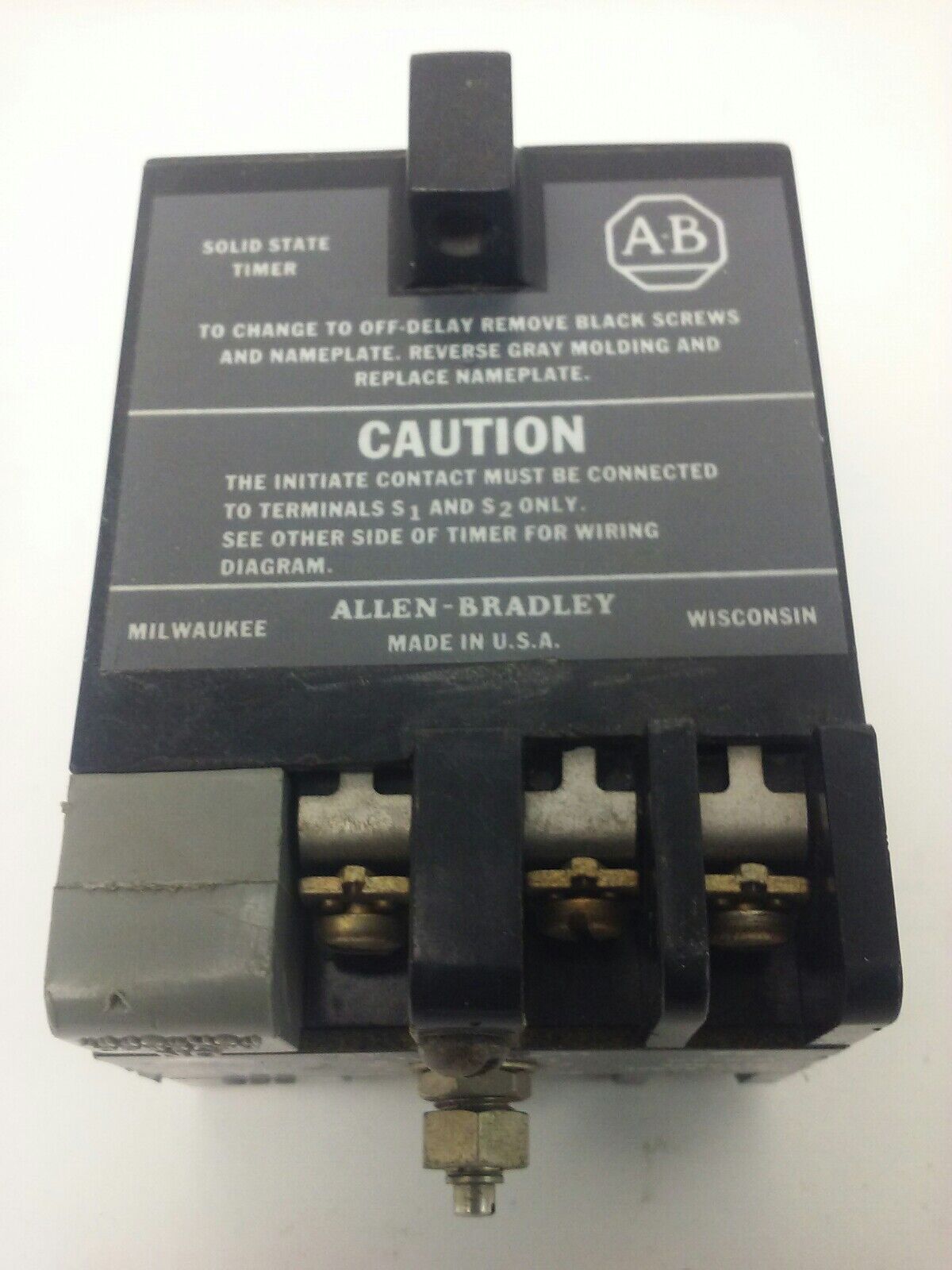 ALLEN BRADLEY 852S-NSB SER.F SOLID STATE TIMER, 0.5-30 SECONDS TIME DELAY RANGE