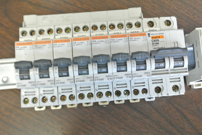 MERLIN GERIN C60N D10A + DT40N C2, C3, C6, C10 CIRCUIT BREAKERS on RAIL