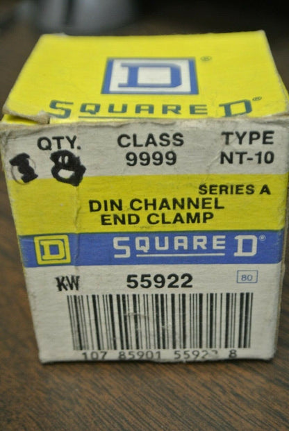 LOT of 8 / SQUARE D 9999 NT-10 / DIN CHANNEL END CLAMP / DIN RAIL / NEW SURPLUS
