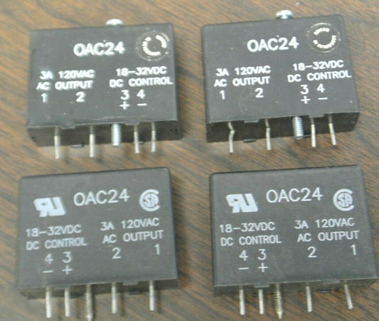 LOT of 4 / CRYDOM OAC24 AC OUTPUT MODULE / 3A 120VAC / 18-32VDC