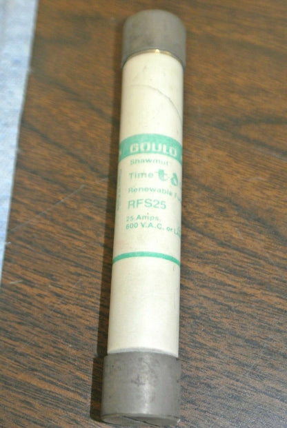 GOULD-SHAWMUT RFS25 RENEWABLE FUSE / 25A / 600V / NEW SURPLUS