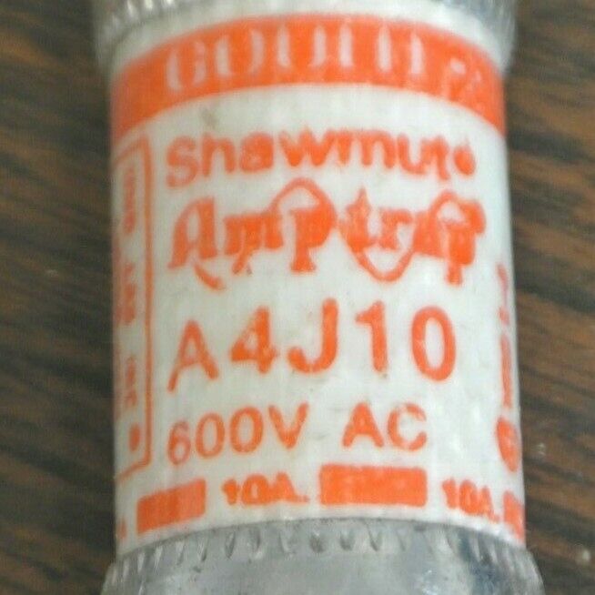 LOT of 7 GOULD-SHAWMUT A4J10 AMP-TRAP® FUSE / 10A / 600V / NEW SURPLUS