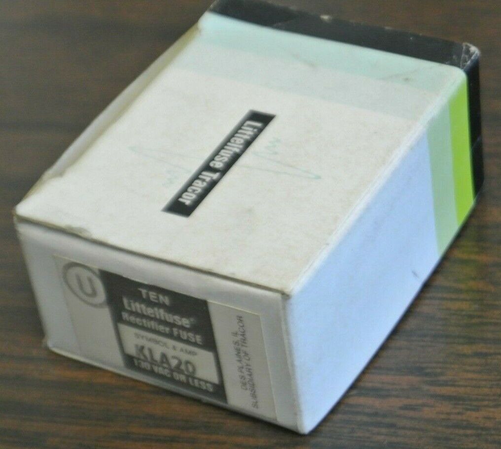 BOX of 10 / LITTELFUSE KLA20 RECTIFIER FUSE / 20A / 130V / NEW SURPLUS