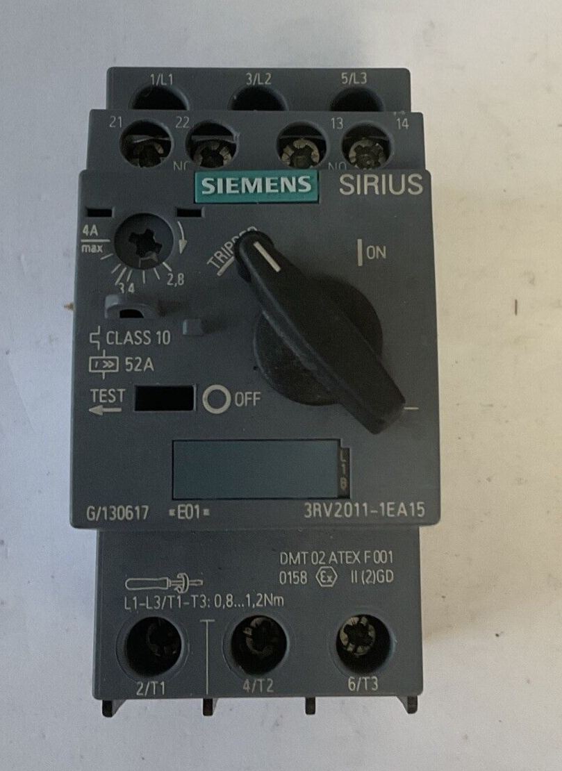 SIEMENS 3RV2011-1EA15 CIRCUIT BREAKER 52A CAT.A