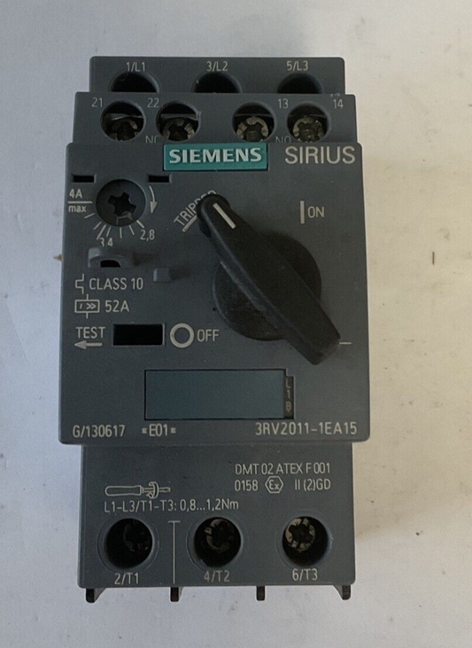 SIEMENS 3RV2011-1EA15 CIRCUIT BREAKER 52A CAT.A
