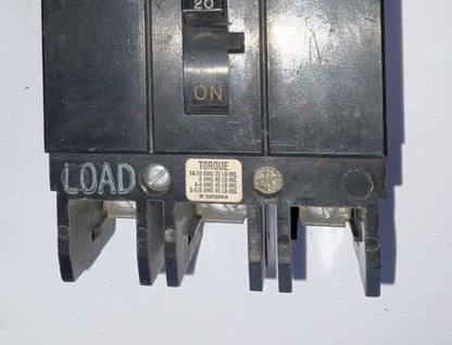 WESTINGHOUSE GB3020 CIRCUIT BREAKER 120/240VAC  20A 3POLE