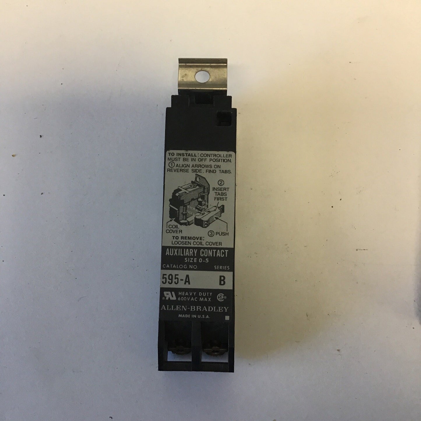 ALLEN BRADLEY 595-A SERIES C & 595-A SERIES B AUXILIARY CONTACT