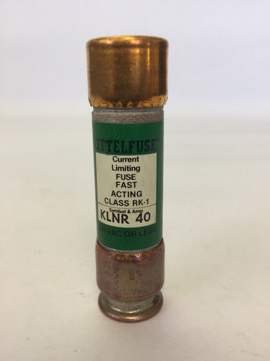LITTELFUSE KLNR 40 CURRENT LIMITING FUSE CLASS RK-1 250VAC 40AMP (LOT OF 8)