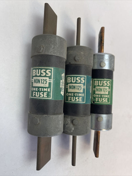 BUSS NON125 ONE-TIME FUSE 125AMP 250VAC (LOT OF 3)