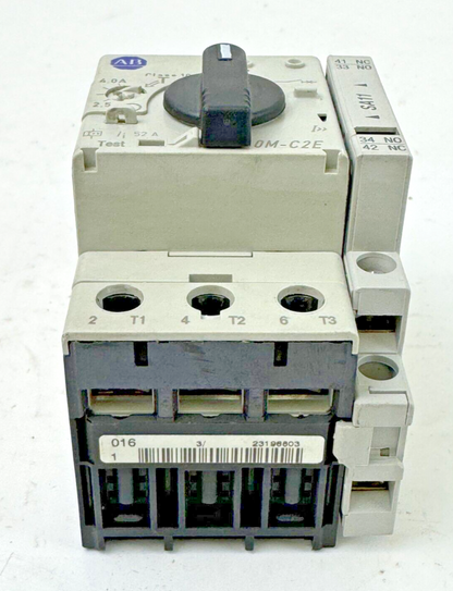 ALLEN-BRADLEY - 140M-C2E-B40 SER. C - MOTOR PROTECTOR + 140M-C-A SER. A AUX. CON