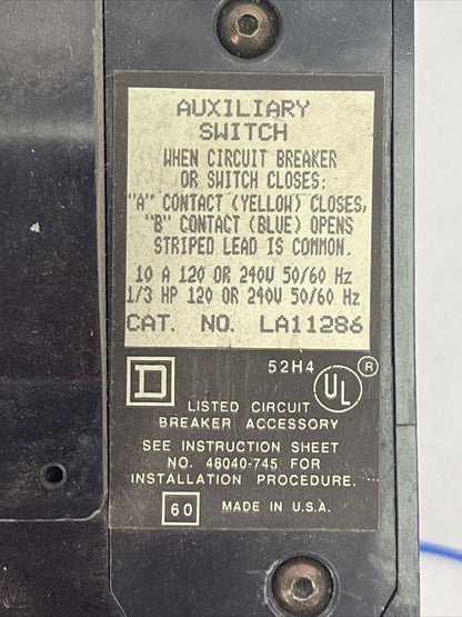 SQUARE D LHL36000M1287 CIRCUIT BREAKER 400AMP 600VAC 3POLE SER 4 LA11128 LA11286