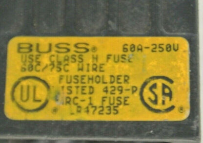 BUSS H25060-3C FUSE HOLDER / 60A / 250V / for CLASS H FUSES