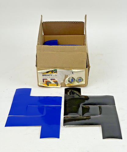 MIGHTY LINE TAPE - BOX of 78 T'S - (48) BLACK T, (30) BLUE T - ASSORTED 6"X6"X2"