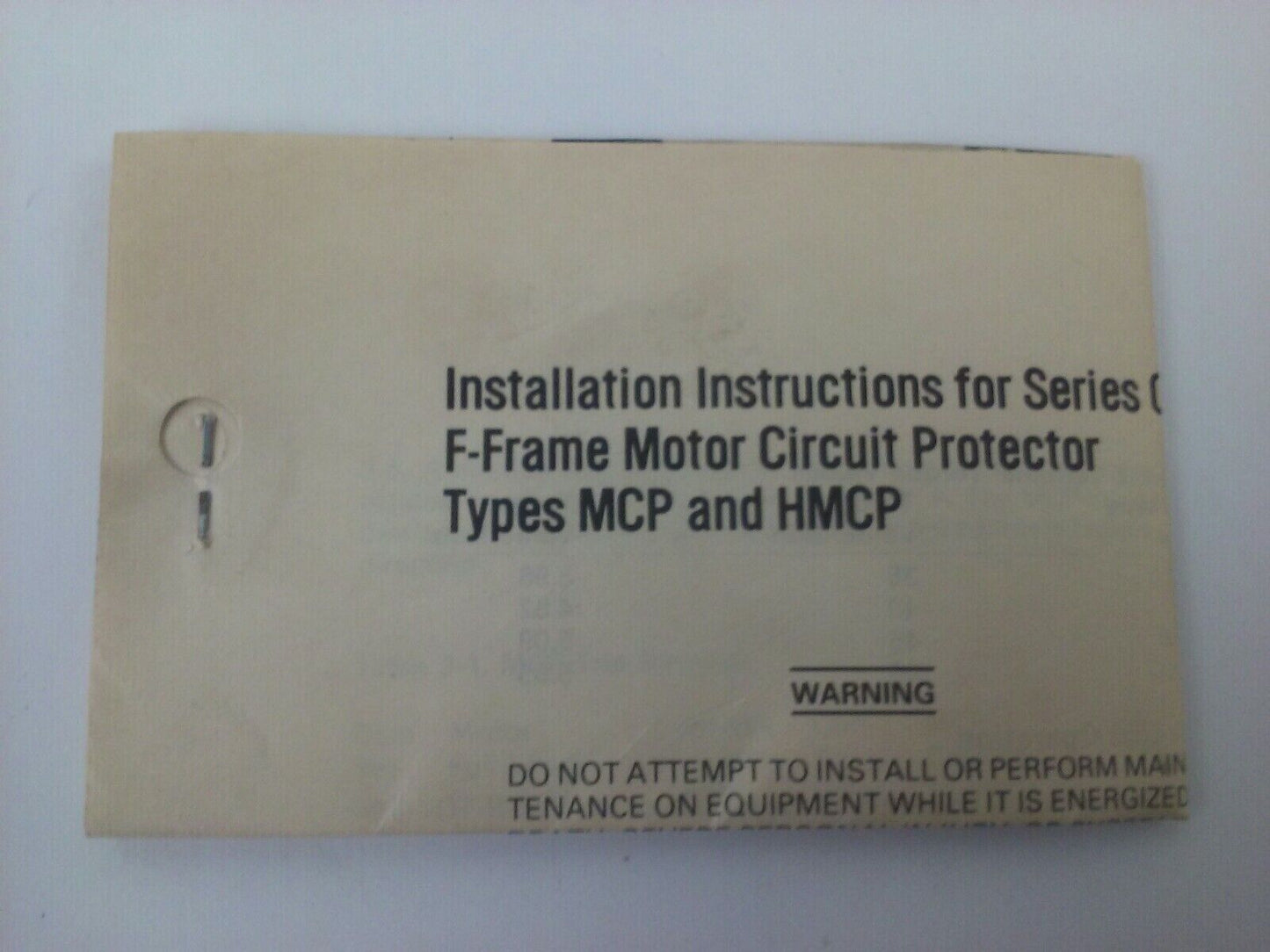 WESTINGHOUSE HMCP003A0C B SER.C MOTOR CIRCUIT PROTECTOR TRIP UNIT 3A 3P 600V