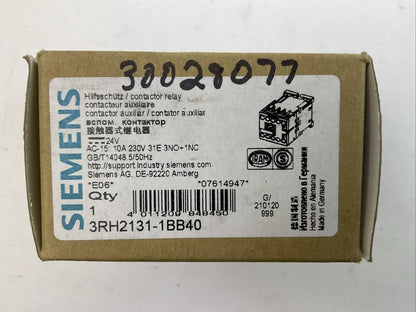 SIEMENS 3RH2131-1BB40 CONTACTOR 10A 230VAC COIL 24VDC