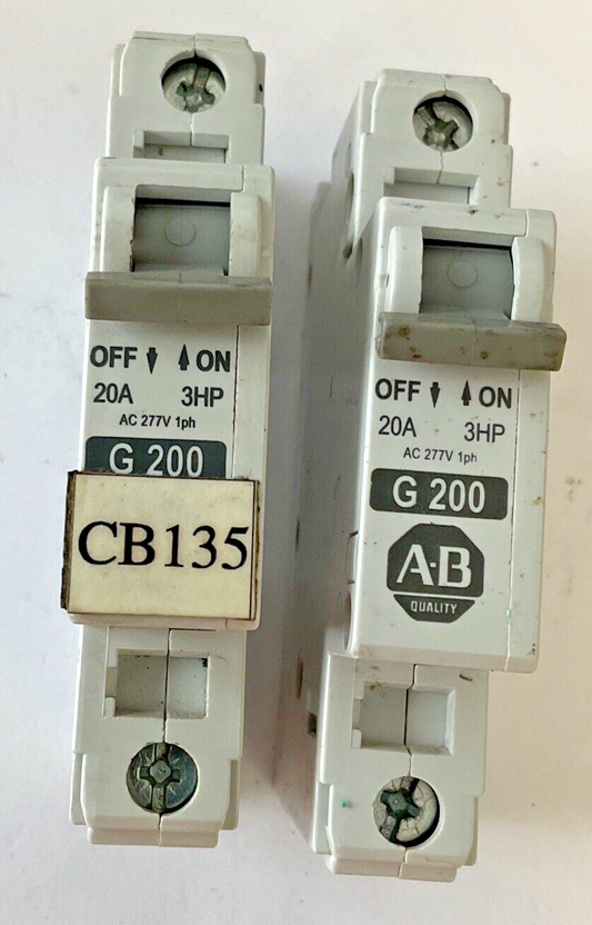 ALLEN BRADLEY 1492-CB1 G200 CIRCUIT BREAKER  2A SER.C 3HP 277VAC 1PH**LOTOF2**