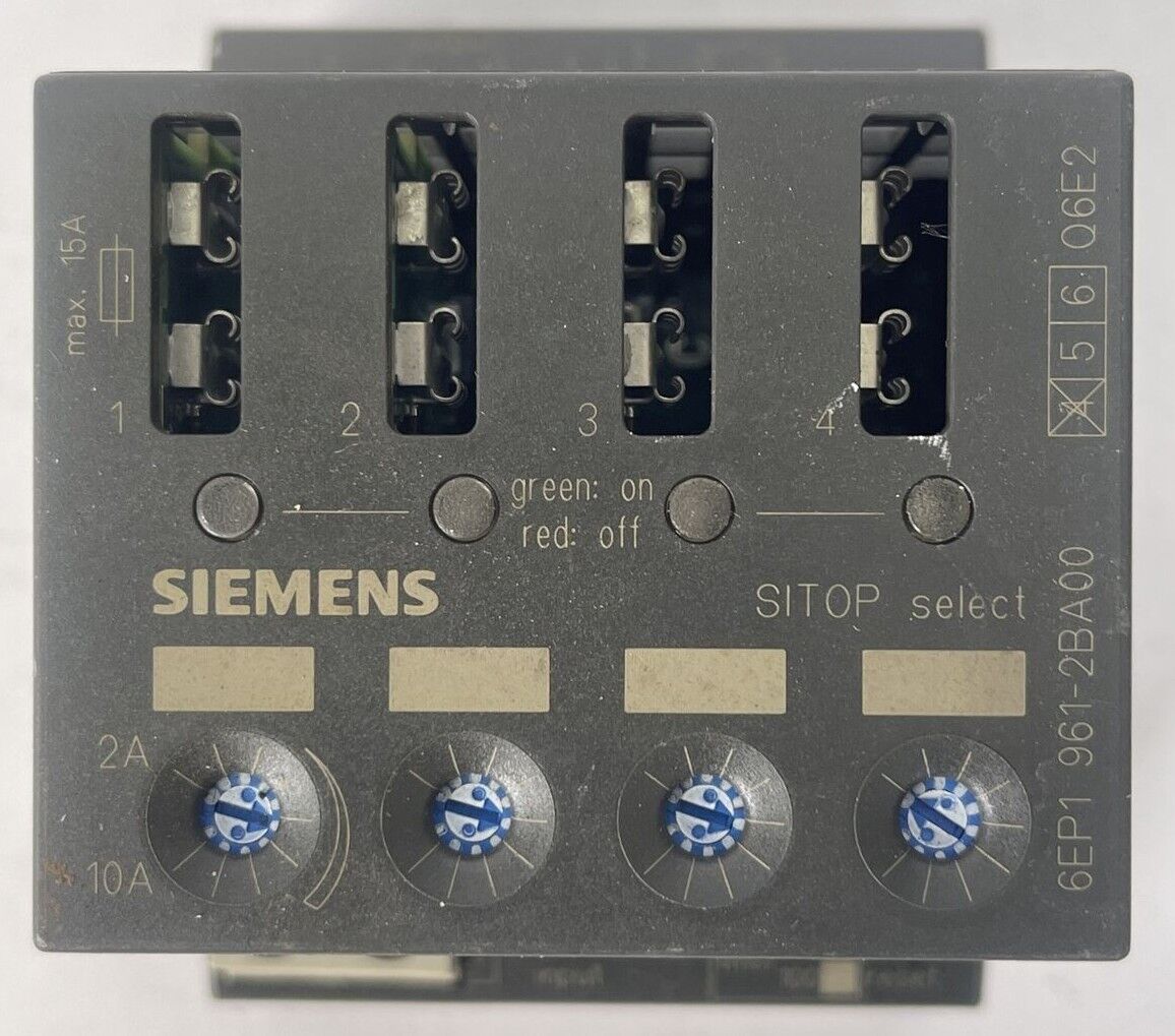 SIEMENS 1P 6EP1961-2BA00 SITOP SELECT DIAGNOSTICS MODULE OUTPUT 4 X 24VDC 10A