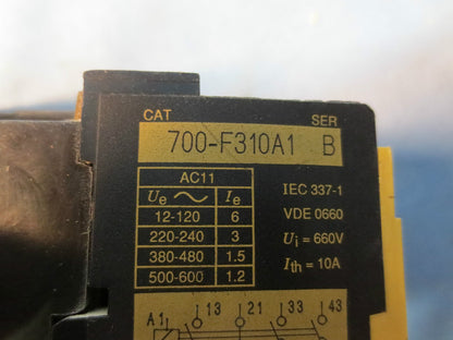 ALLEN-BRADLEY 700-F310A1 Ser. B - RELAY, 120/110 VAC 3 NO 1 NC