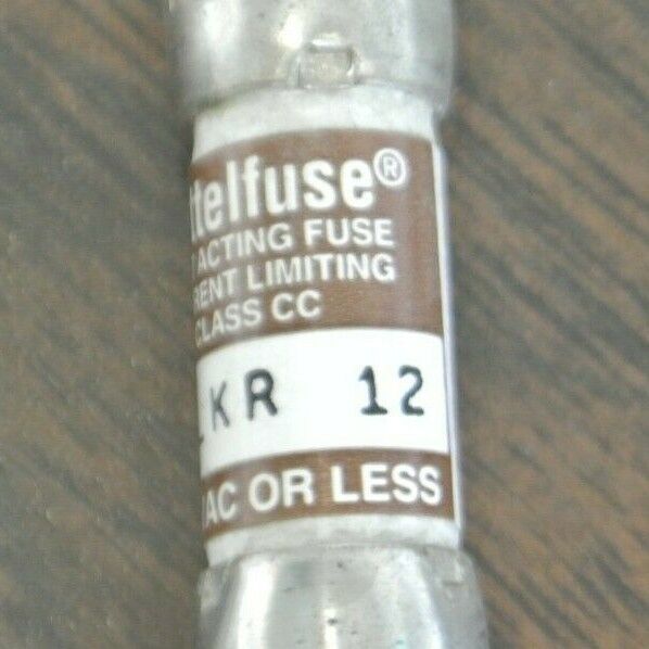 LOT of 2 / LITTELFUSE KLKR12 CLASS CC FUSE / 12A / 600V / NEW SURPLUS KLKR-12