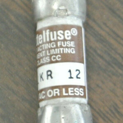 LOT of 2 / LITTELFUSE KLKR12 CLASS CC FUSE / 12A / 600V / NEW SURPLUS KLKR-12