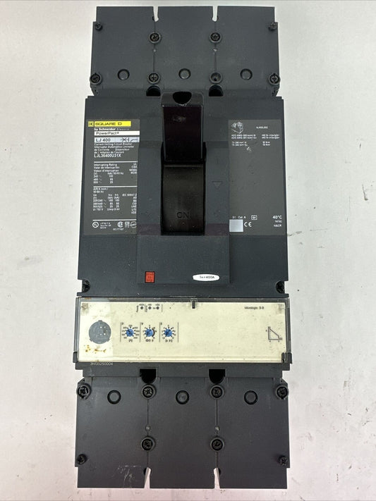 SQUARE D LJL36400U31X POWER PACT CURRENT LIMITING CIRCUIT BREAKER 600VAC 400A 3P