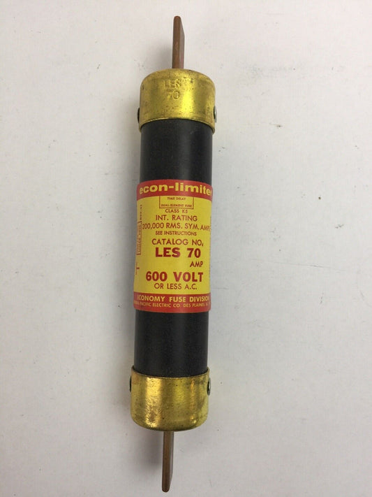 ECONOMY LES 70 TIME-DELAY DUAL ELEMENT FUSE 70AMP 600VAC CLASS K5