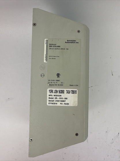MODICON DR-1010-000 DR1010 SERVO DRIVE 10A 325VDC CYBERLINE 1000A SERVO DRIVE