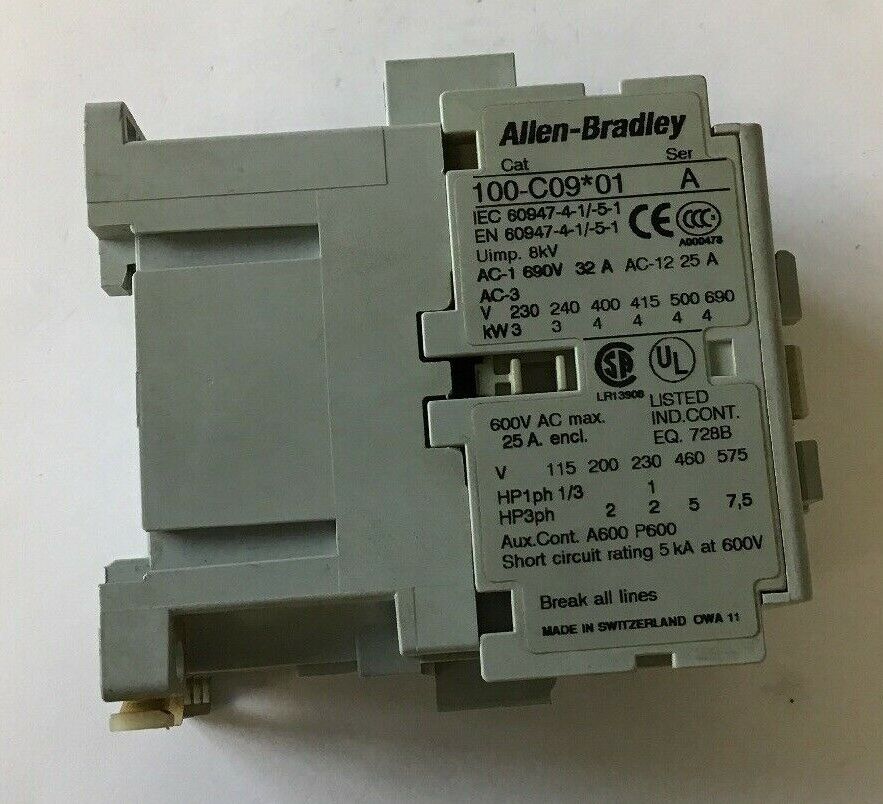 ALLEN BRADLEY 100-C09*01 SER.A 600VAC MAX 32A  CONTACTOR