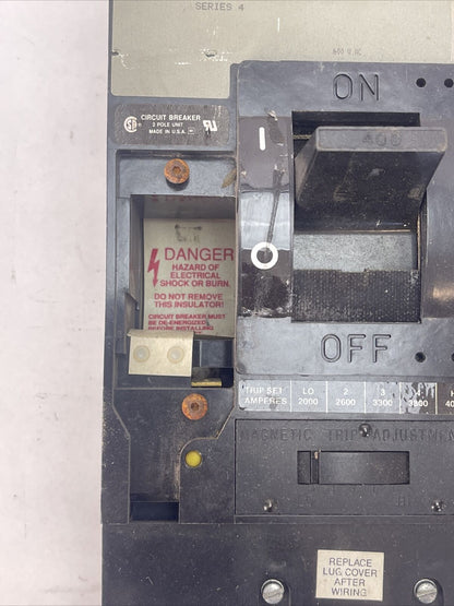 SQUARE D LAL2640036MV SERIES 4 CIRCUIT BREAKER 400AMP 600VAC 2POLE