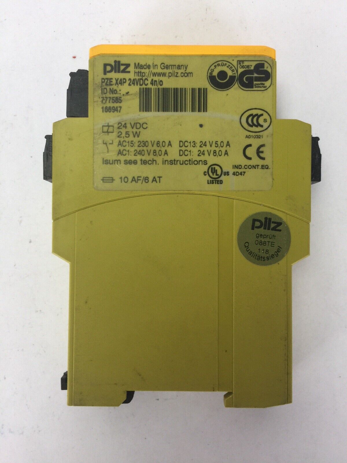 PILZ PZE X4P 24VDC 4n/o SAFETY RELAY 24VDC 2.5W