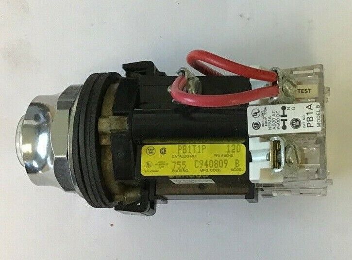 WESTINGHOUSE PB1T1P PUSHBUTTON 120V 50/60HZ MODEL B RED LENS