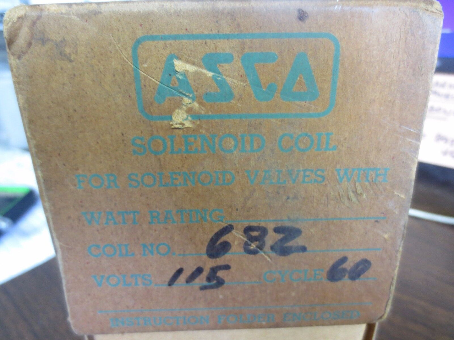 ASCO 68Z SOLENOID COIL - 115V, 60Hz - NEW SURPLUS in OLD BOX - 68W AC, 57W DC