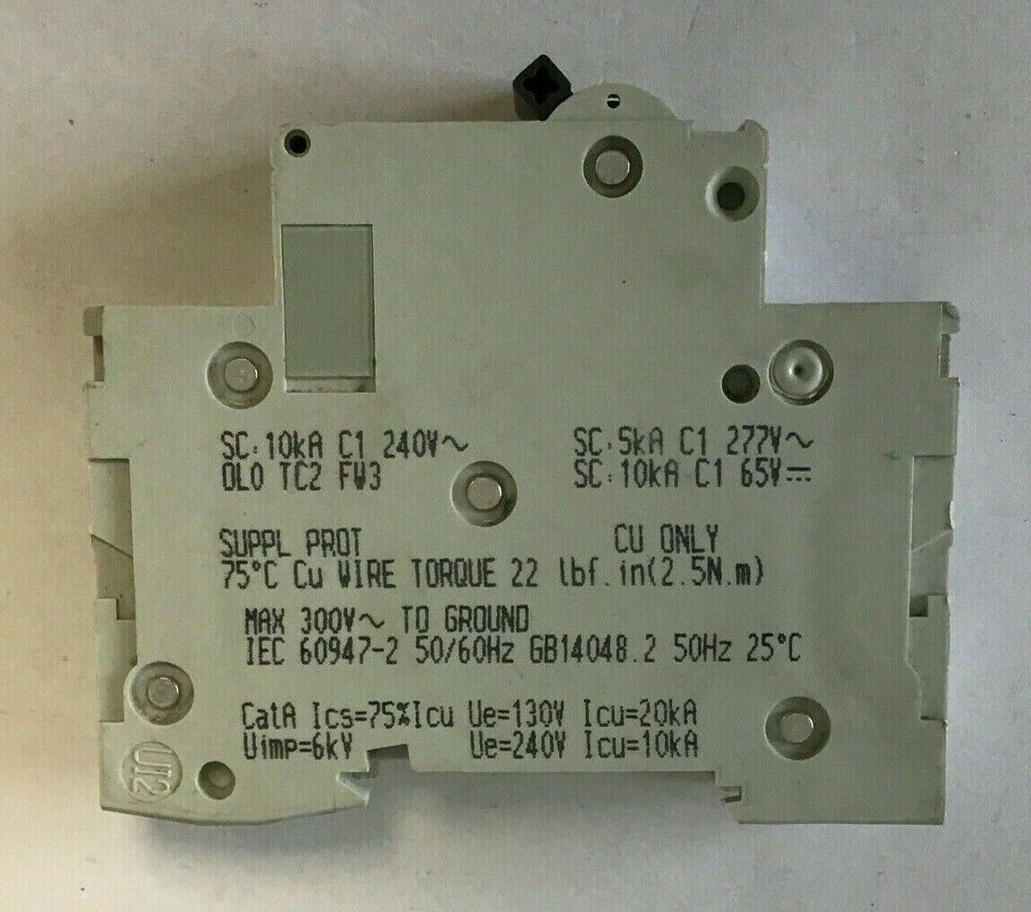 SCHNEIDER ELECTRIC C60 CIRCUIT BREAKER MULTI 9 C 2A 277VAC 65VDC 1POLE