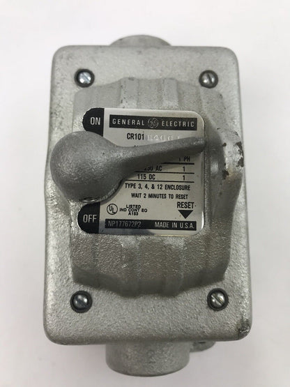 GE CR101H400J MAN MOTOR STARTER SINGLE SPEED 1HP MAX 115/230V 25-60 HZ 2 POLES