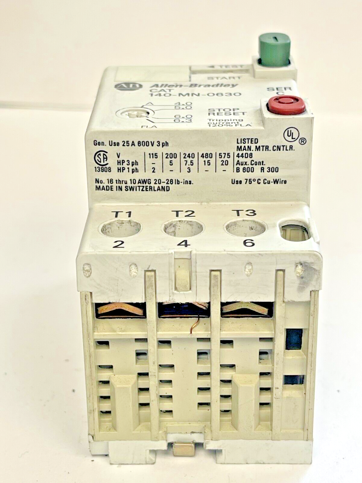 ALLEN BRADLEY - 140-MN-0630 SER. C - MANUAL MOTOR STARTER