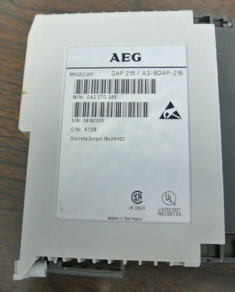 AEG MODICON DAP 216 / AS-BDAP-216 DISCRETE OUTPUT MODULE 16x24VDC