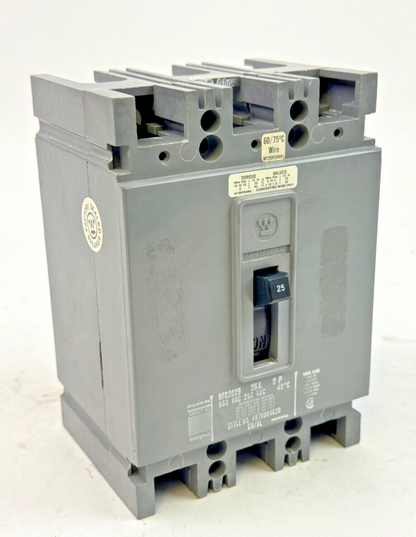 WESTINGHOUSE - HFB2025 LCKT - THERMAL MAG CIRCUIT BREAKER - 2 POLE/ 25A/ 600 VAC