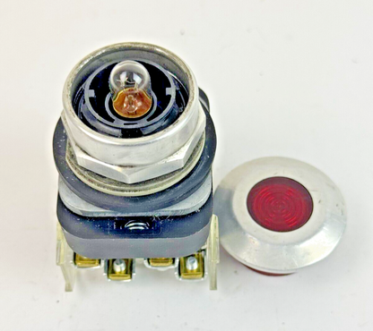 ALLEN-BRADLEY - 800T-FXQ24RA1 SER. T - RED MUSHROOM PUSH/PULL BUTTON W/ BLOCK