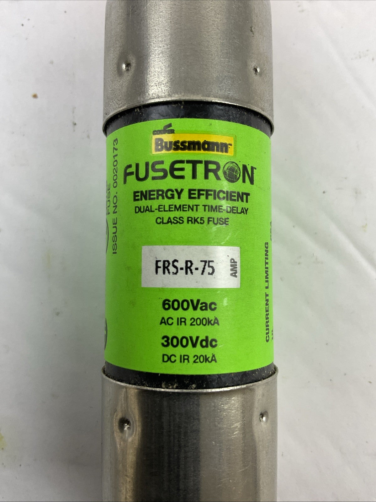 FUSETRON FRS-R-75 TIME DELAY DUAL ELEMENT 600VAC 300VDC 75A CLASS K5 FUSE
