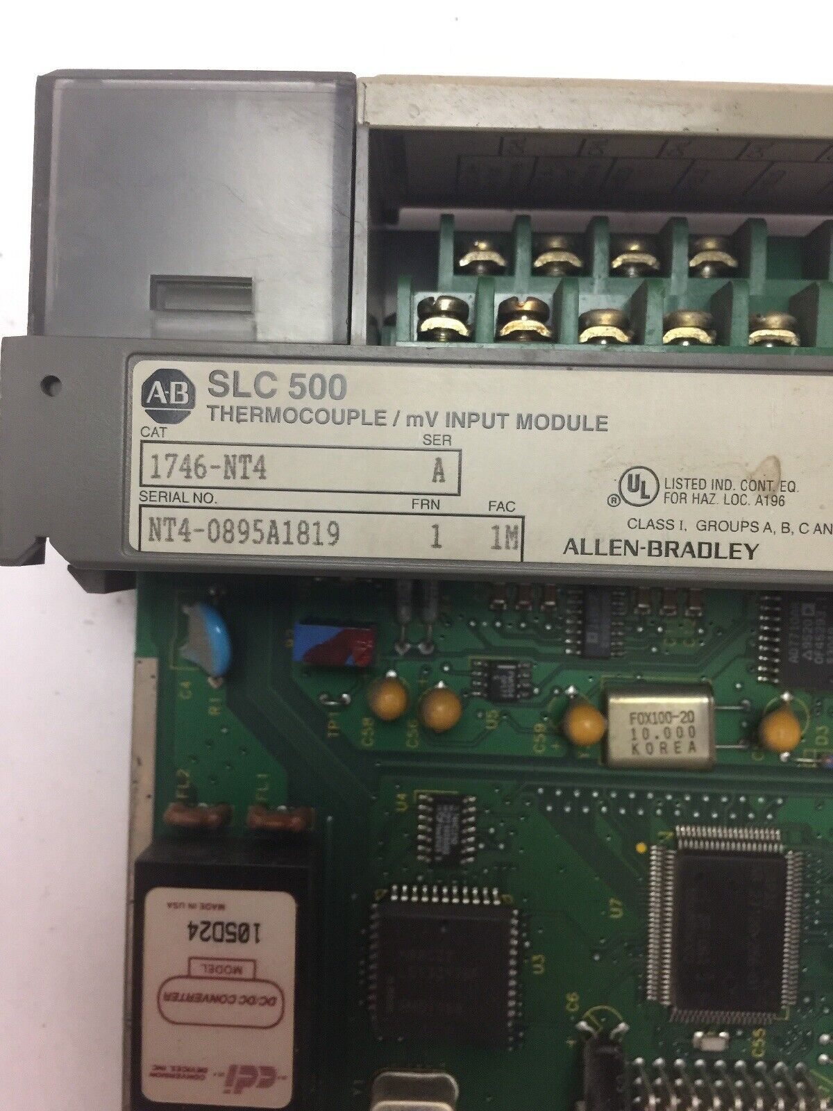 ALLEN BRADLEY 1746-NT THERMOCOUPLE / mV INPUT MODULE SER A FRN 1 FAC 1M
